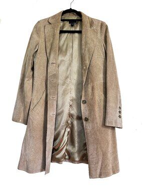 Sage Green REAL Suede Fall Coat by H&M Size 6 EXCELLENT CONDITION